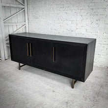 Load image into Gallery viewer, 3 Door Contemporary Blackened Wood Sideboard
