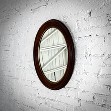 Load image into Gallery viewer, Antique Oval Federal Moulded Wood Bathroom Mirror

