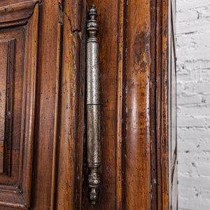 18th Century French Provincial Walnut Linen Press Cabinet