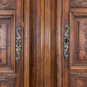 18th Century French Provincial Walnut Linen Press Cabinet