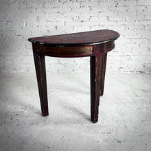 Load image into Gallery viewer, Demilune Mexican Painted Wood Side Table
