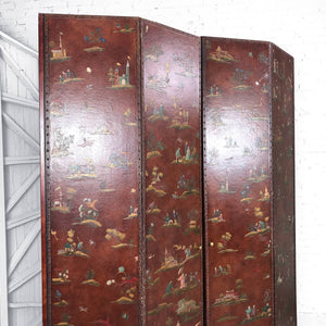 Vintage Baker Furniture Asian Faux Leather Media Cabinet