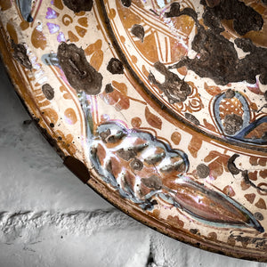 18th Century Moorish Hand Painted Ceramic Hanging Platter