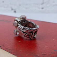 Load image into Gallery viewer, Andrea Arisiaga Brutalist Silver Opal Ring
