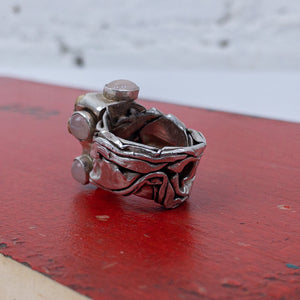 Andrea Arisiaga Brutalist Silver Opal Ring