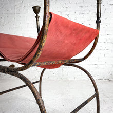 Load image into Gallery viewer, 18th Century Curule Vatican Italian Leather &amp; Iron Curule Chair
