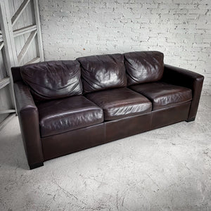 3 Seat Espresso Leather Sofa