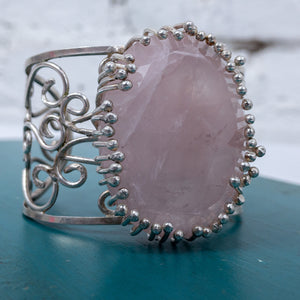 Andrea Arisiaga Brutalist Silver Quartz Bracelet