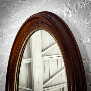 Antique Oval Federal Moulded Wood Bathroom Mirror