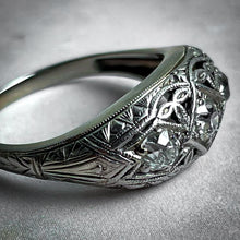 Load image into Gallery viewer, 1930&#39;s Vintage Filigree White Gold 18K Diamond Ring
