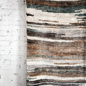 Contemporary Hand Knotted Linen Natural Rug