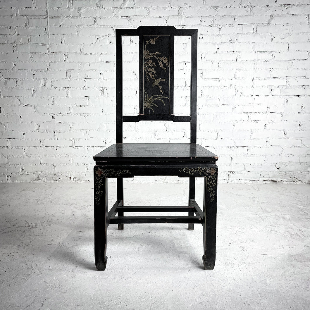 Yoke Chinese Lacquered Wood Accent Chair