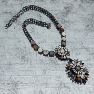 Vintage Betsey Johnson Metal Rhinestone Collar Necklace