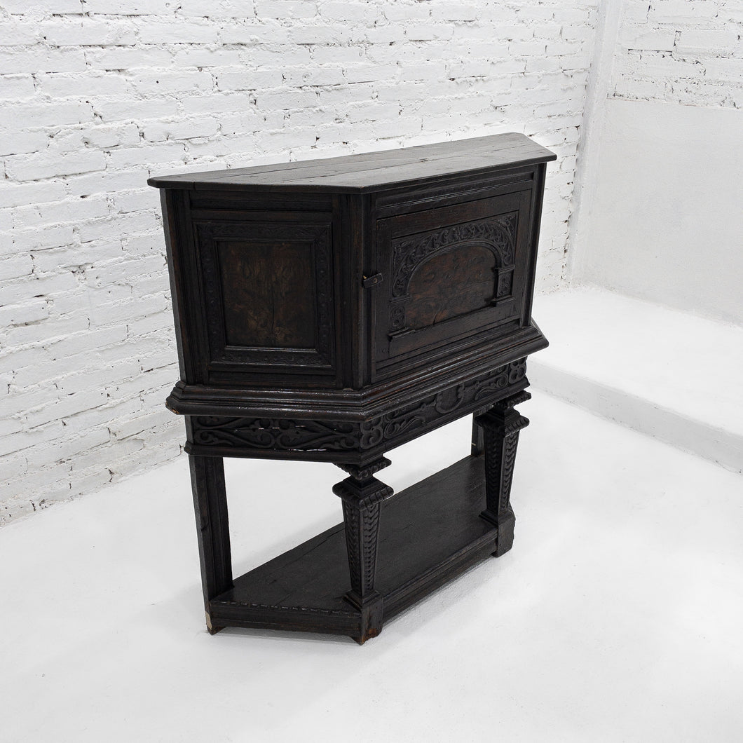 19th Century English Blackened Wood Cabinet