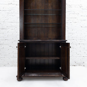 Traditional Lighted Wood Bookcase