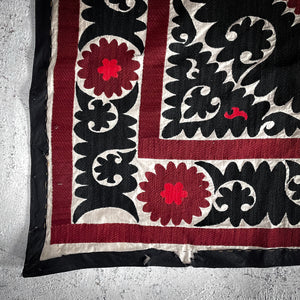 1960s Large Suzani Embroidered Tapestry Textile