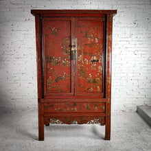 Load image into Gallery viewer, Chinese Red Lacquer Wood Media Cabinet
