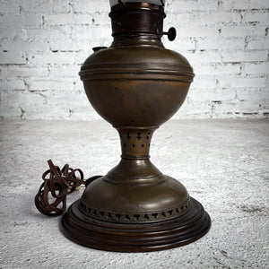 Vintage Patina Brass Standard Table Lamp