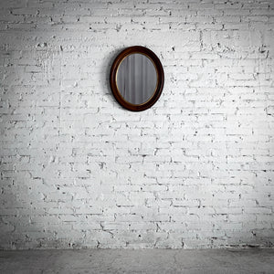 Antique Oval Federal Moulded Wood Bathroom Mirror
