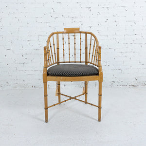 20th Century Baker Chinoiserie Faux Bamboo Maple Accent Chair