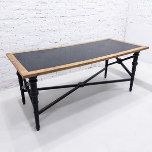 Modern Colonial Two Tone Wood + Metal Workstation