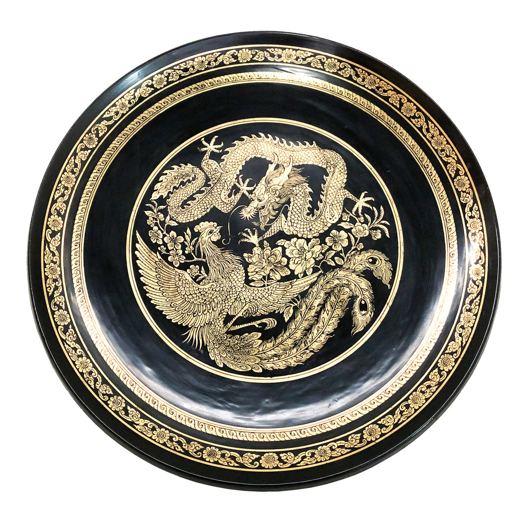 20th Century Indonesian Handmade Lacquered Fruitwood Platter