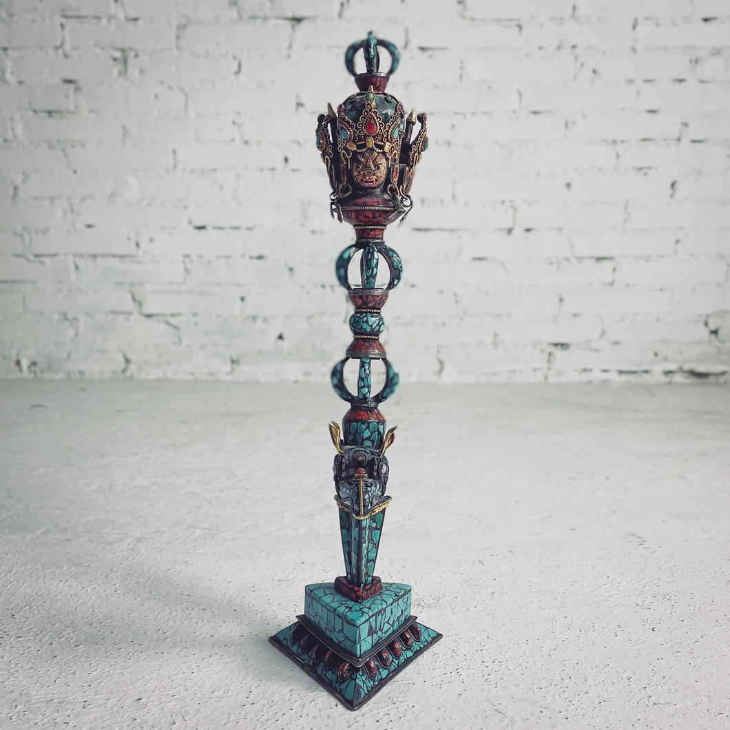 Mid 20th Century Tibetan Semi-Precious Stone Phurba Curiosity