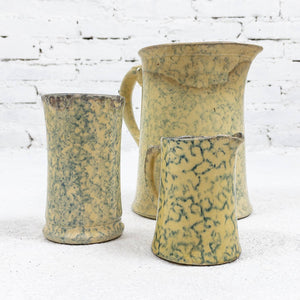 Set of 3 Late 19th Century Spongeware Glazed Ceramics