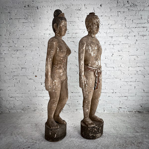 Pair 19th Century Chinese Acupuncture Models Decorative Statue