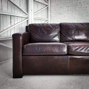3 Seat Espresso Leather Sofa