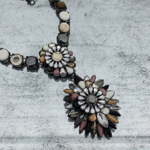 Vintage Betsey Johnson Metal Rhinestone Collar Necklace