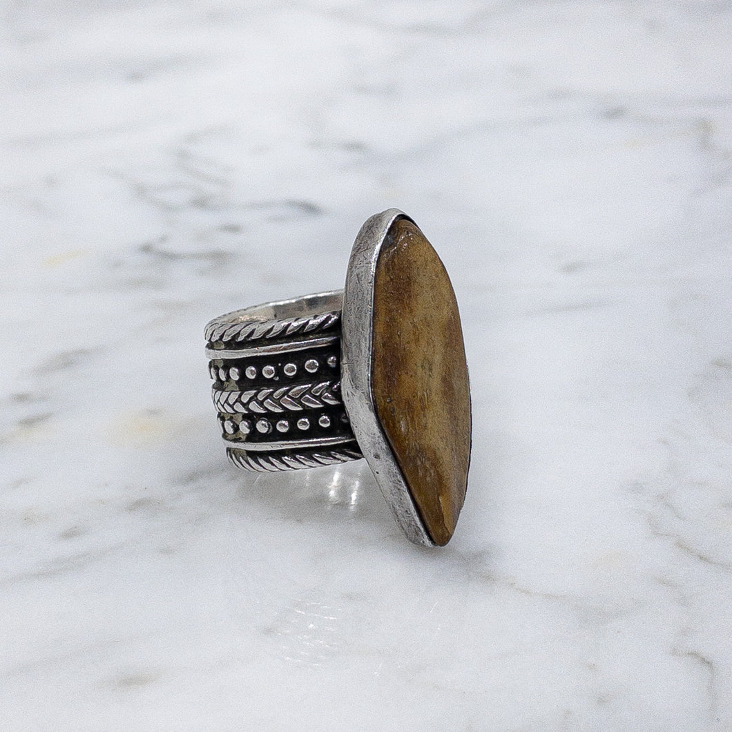 Vintage Rebecca Collins Classic Silver Tigers Eye Ring