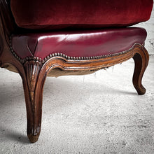 Load image into Gallery viewer, Louis XV Leather Mahogany Armchair
