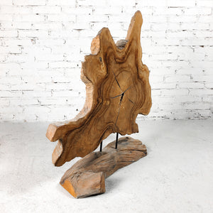 Contemporary Assemblage Natural Wood Decorative Sculpture