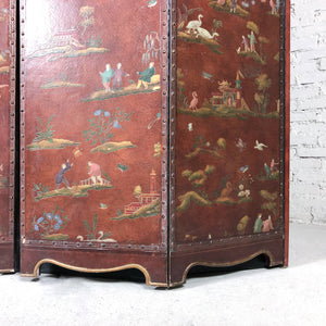 Vintage Baker Furniture Asian Faux Leather Media Cabinet