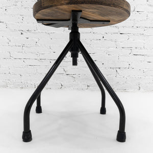 Set of 3 Industrial Black Iron Counter Stool