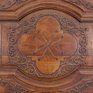 18th Century French Provincial Walnut Linen Press Cabinet