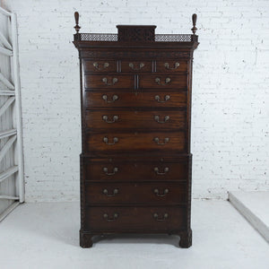 George II Blind Fret Carving Mahogany Dresser Cabinet