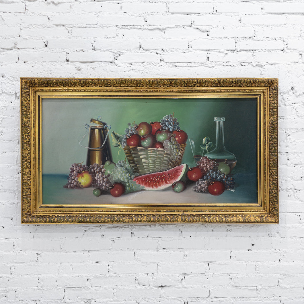 Vintage Renaissance Acrylic Canvas Still Life Painting