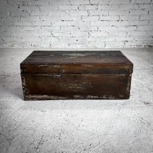 19th Century Olinala Distressed Wood Trunk