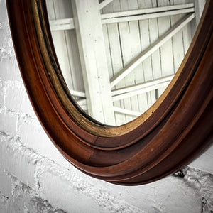 Antique Oval Federal Moulded Wood Bathroom Mirror