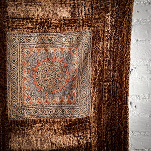 Indian Hand Made Embroidered Velvet Quilt Textile