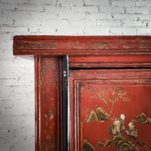 Load image into Gallery viewer, Chinese Red Lacquer Wood Media Cabinet

