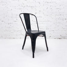 Load image into Gallery viewer, Set of 4 Vintage Industrial Blackened Steel Dining Chair
