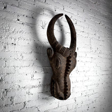 Load image into Gallery viewer, Antique Large African Distressed Wood Cow Head Wall Decor
