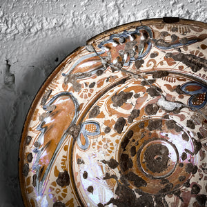 18th Century Moorish Hand Painted Ceramic Hanging Platter
