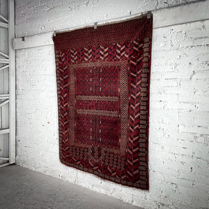 19th Century Small Turkmenistan Tekke Wool Prayer Afghanistan Knotted Rug