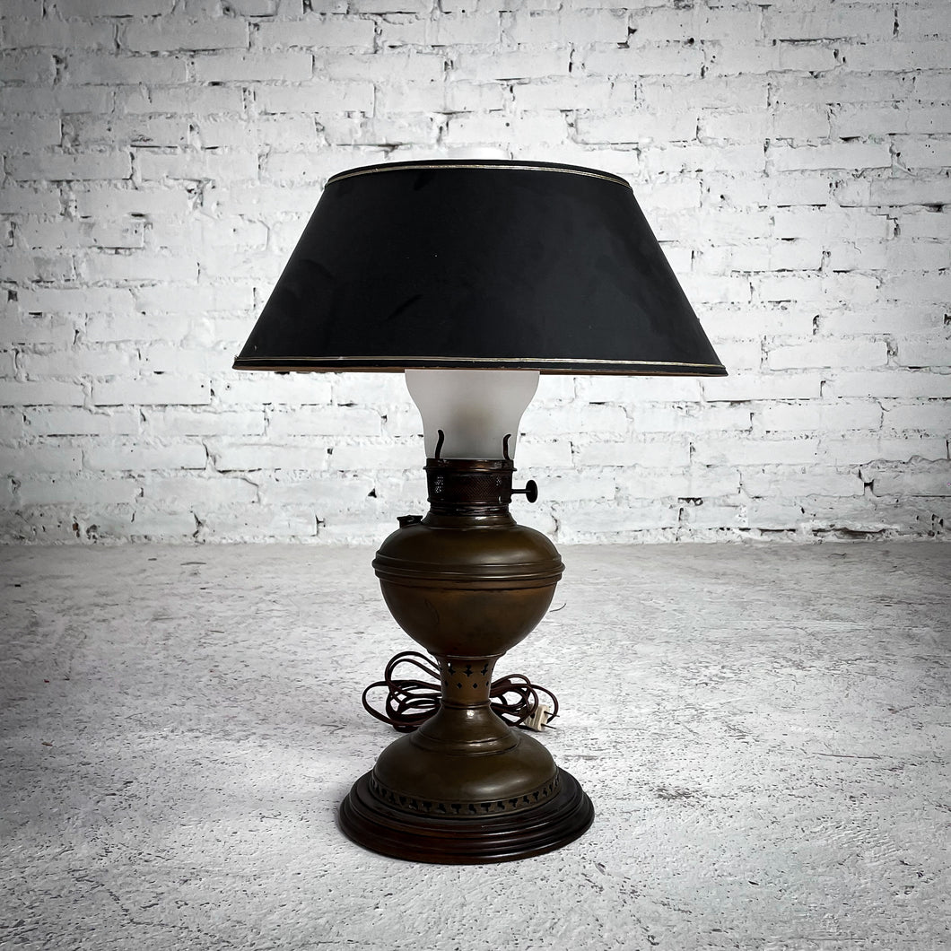 Vintage Patina Brass Standard Table Lamp