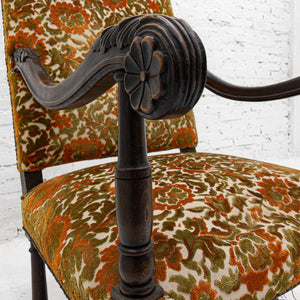 19th Century Georgian Damask Chenille Armchair
