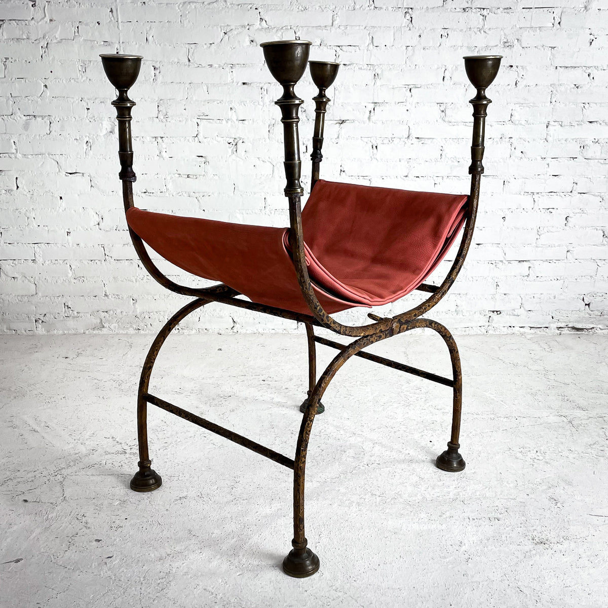18th Century Curule Vatican Italian Leather & Iron Curule Chair – LA ...